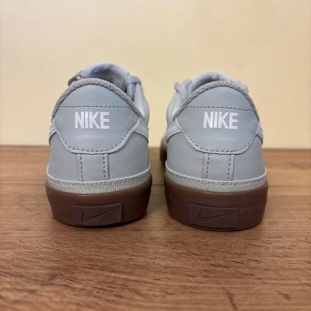 Nike Court Legacy Sneakers Light Silver/Gum Dark Brown Kids Size 7Y Low Top